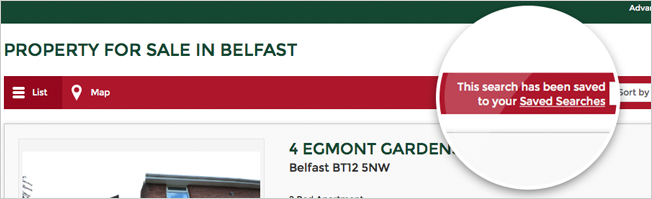 Saved search notification